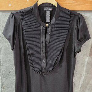 Susie Rose 5 button blouse in black